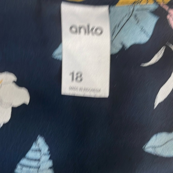 Anko Womens Tank Top Size 18 Navy Blue Pink Floral Sleeveless Round Neck - Picture 3 of 4